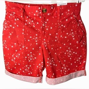 Style & Co Red Roll Tab Bermuda Shorts